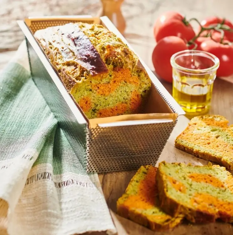 de Buyer Backform 2 tlg rechteckig perforiert mit Backfolie 26 cm Bild 2