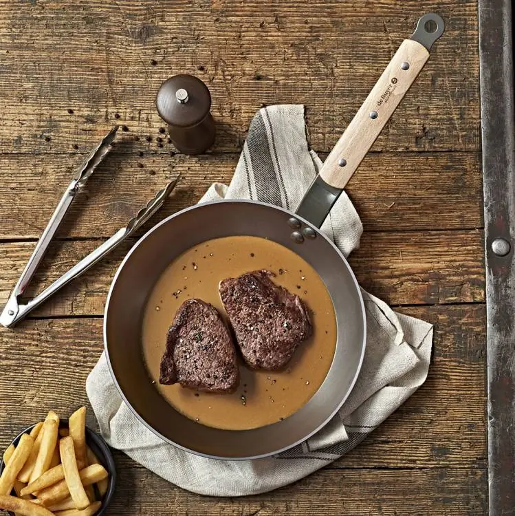 de Buyer Bratpfanne Mineral Lyonnaiser Form Holz 28 cm Bild 2