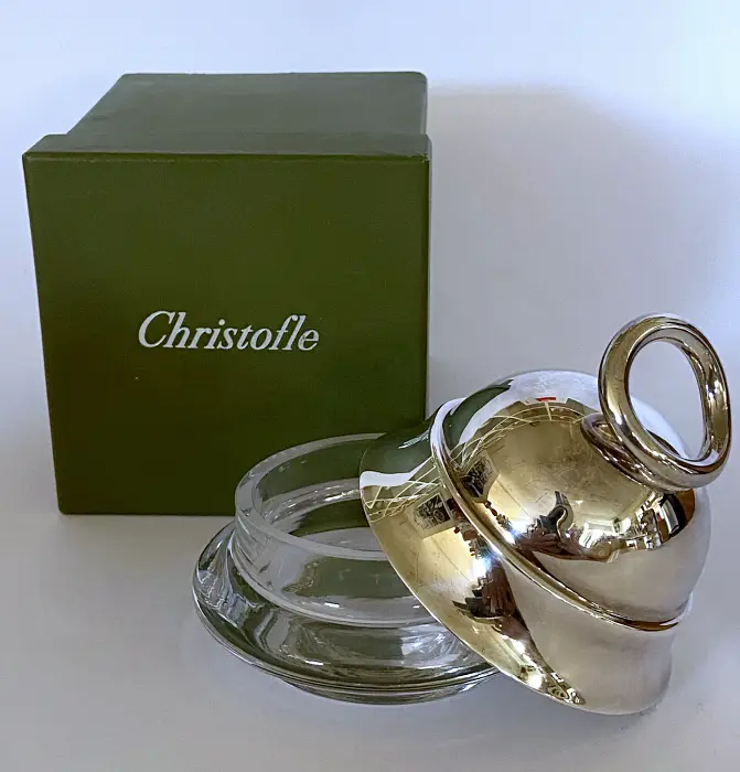 Christofle Vertigo Portionsbutterdose versilbert Bild 2