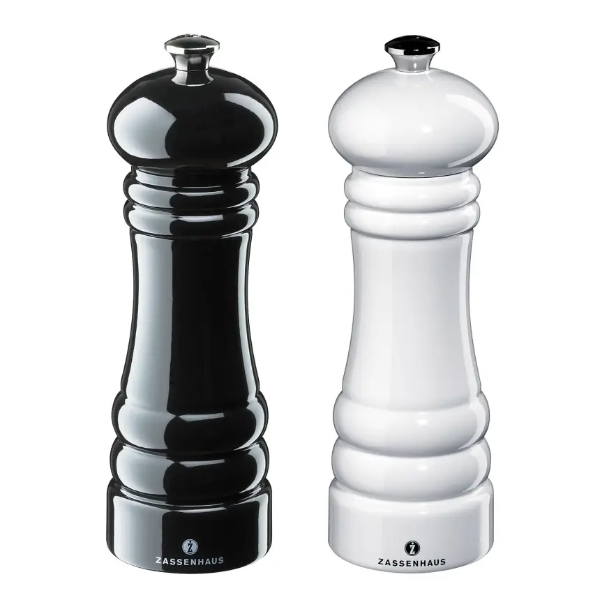 Pfeffer- und Salzmühle Berlin Set 18 cm schwarz-weiss