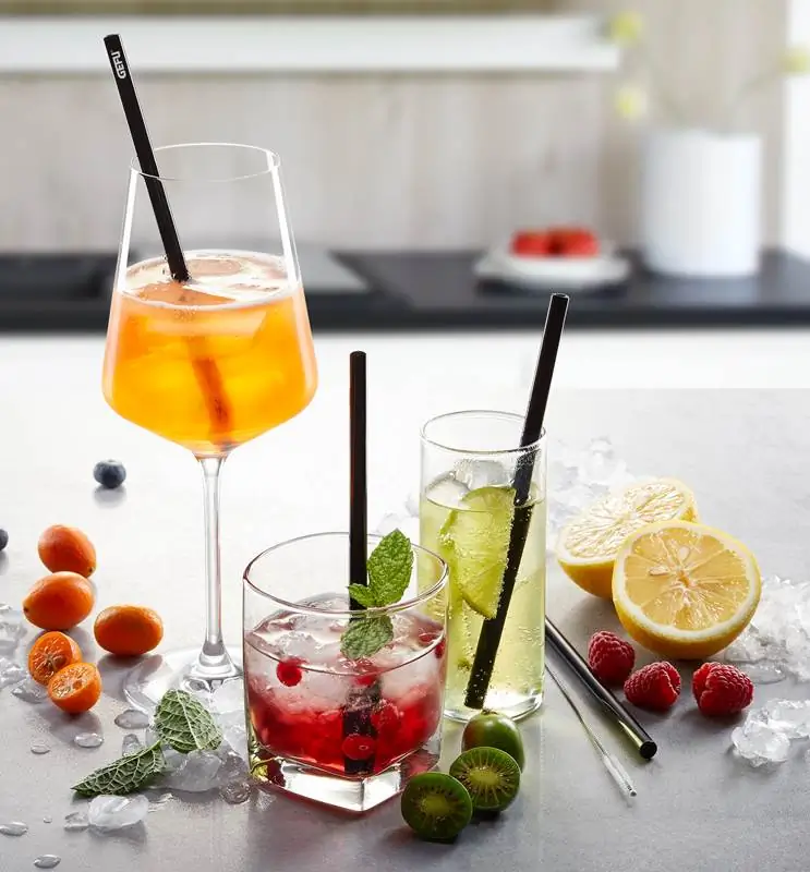 GEFU Glastrinkhalm Future schwarz 4 Stück 18 cm 12703 Bild 2