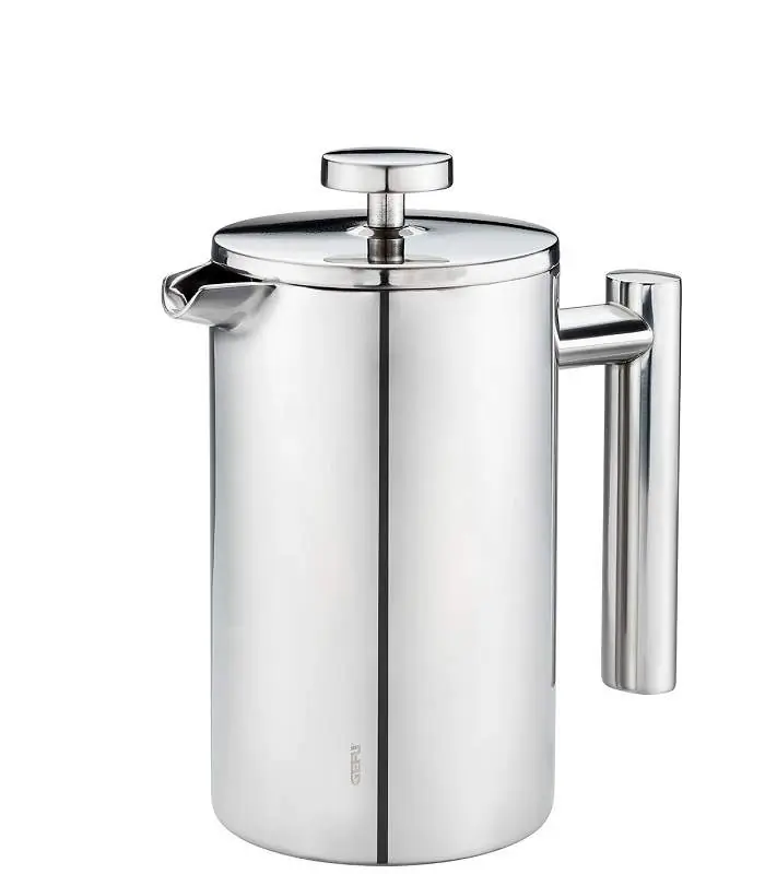 4006664161824 - French Press Kanne GEFU Kaffeebereiter GUSTAVO 600 ml silber B165cm H18cm T9cm Kaffeemaschinen Kaffeebereiter Einfaches Zubereiten von duftendem Kaffee und Tee