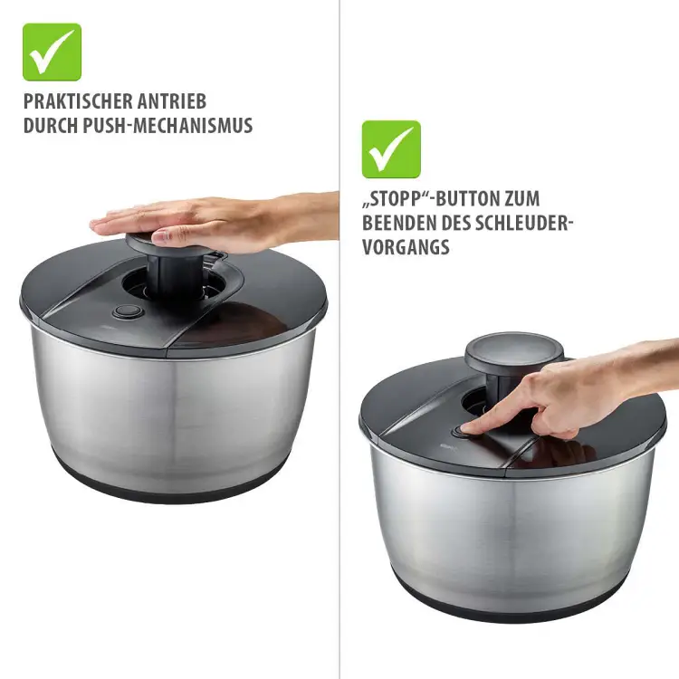 GEFU Salatschleuder push it Edelstahl 5 ltr Bild 2