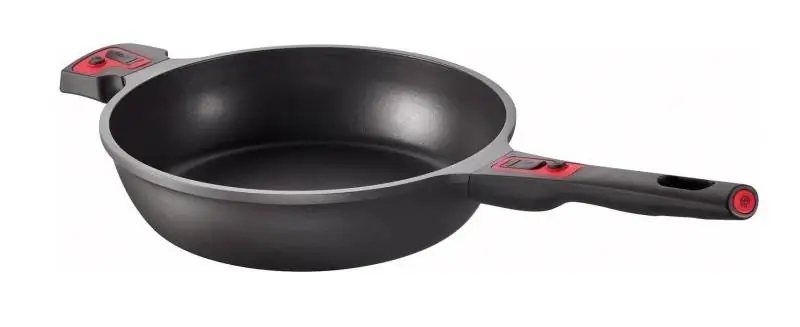 4007257621428 - Schmorpfanne SCHULTE-UFER Switch Pfannen Gr Ø 28 cm schwarz (schwarz rot) Schmorpfannen Pfanne Ø 28 abnehmbarer Griff Induktion