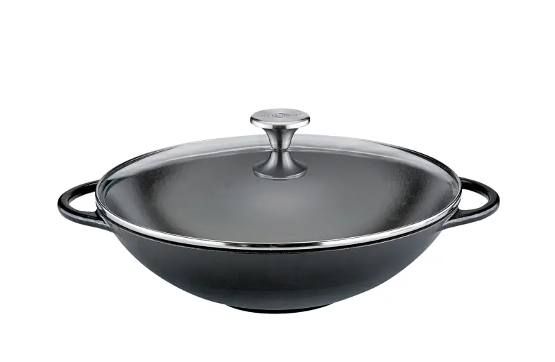 Küchenprofi Wok Set mit Glasdeckel 30cm schwarz Bild
