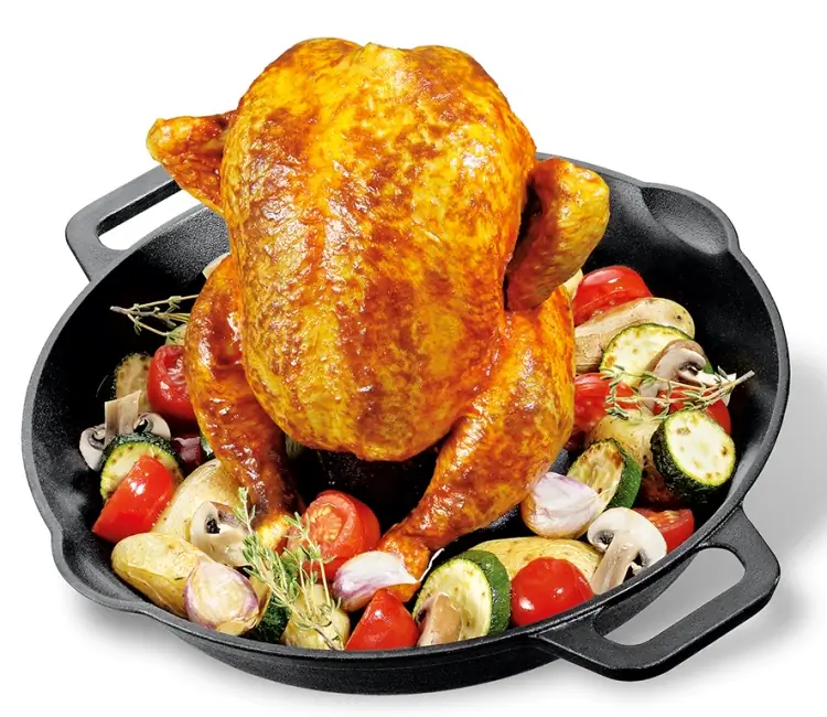Küchenprofi Hähnchenbräter Gusseisen BBQ 28 cm Bild 2