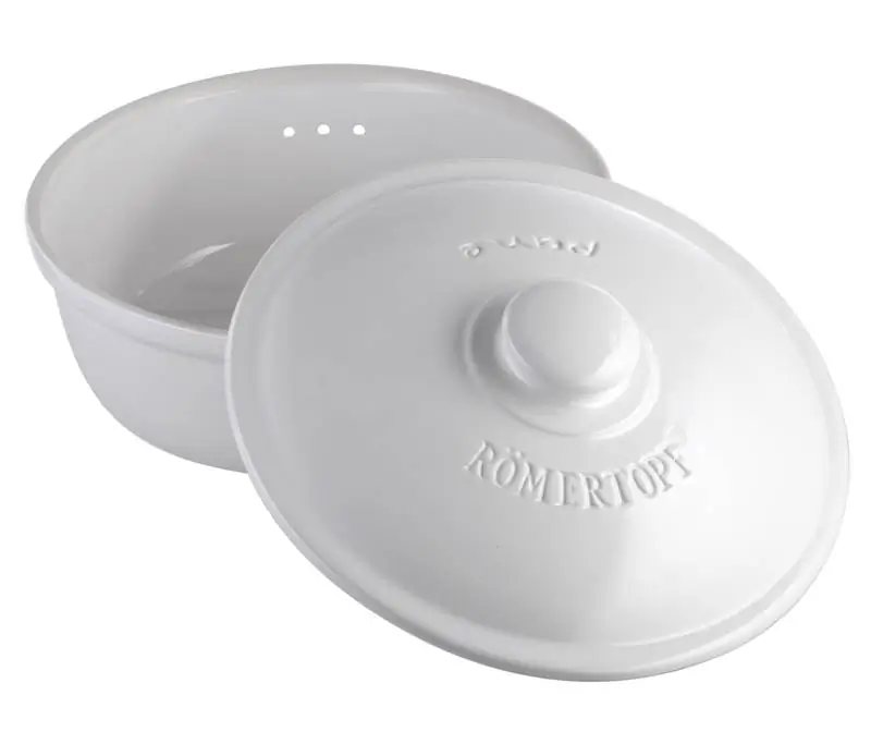 Römertopf Brottopf rund weiss Bild