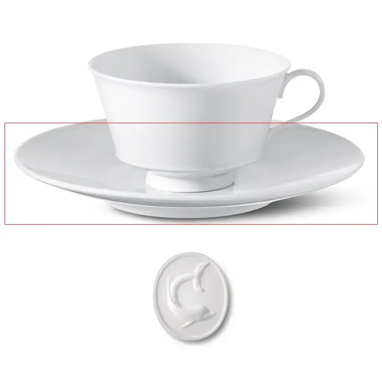 KPM Berlin Arkadia Tee-Untertasse Delphin Bild