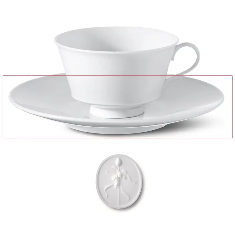 KPM Berlin Arkadia Tee-Untertasse Thyrsusstab Bild