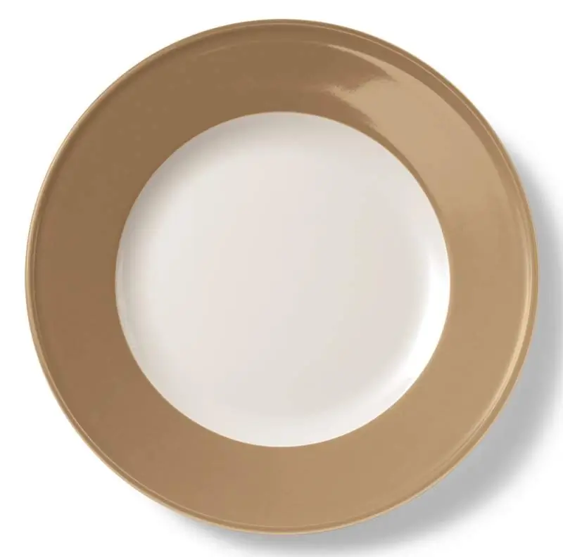 Teller flach 28 cm fahne clay