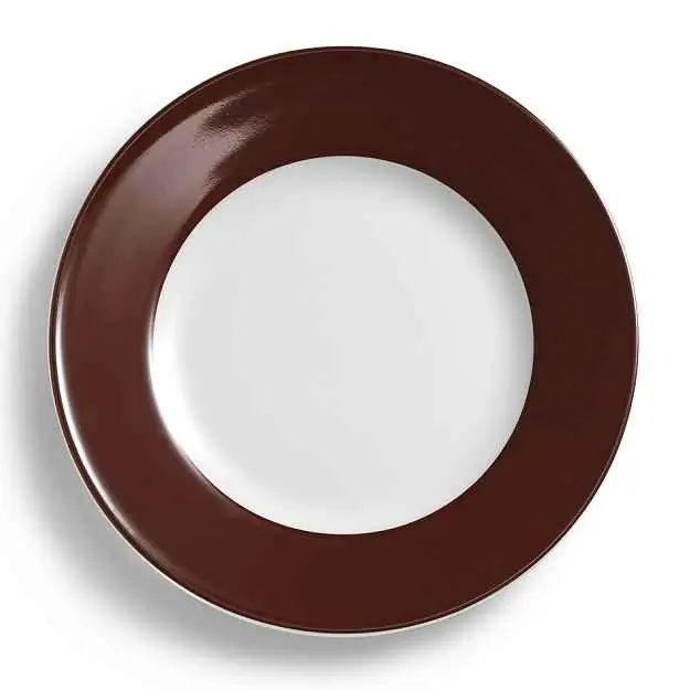 Teller flach 26 cm Fahne KAFFEEBRAUN