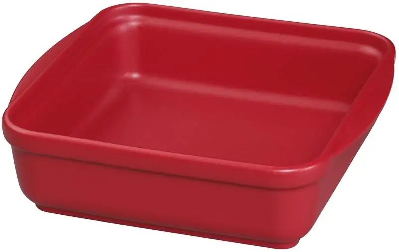 Auflaufform Chalet quadratisch rot 24x24 cm