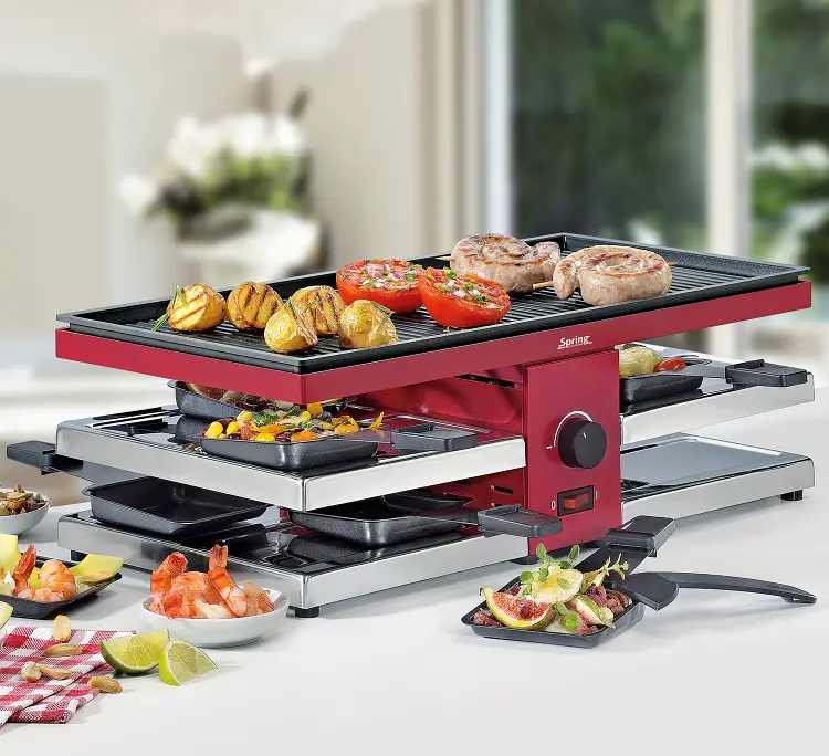 Spring Raclette 8 Fun rot mit Alugrillplatte Bild 2