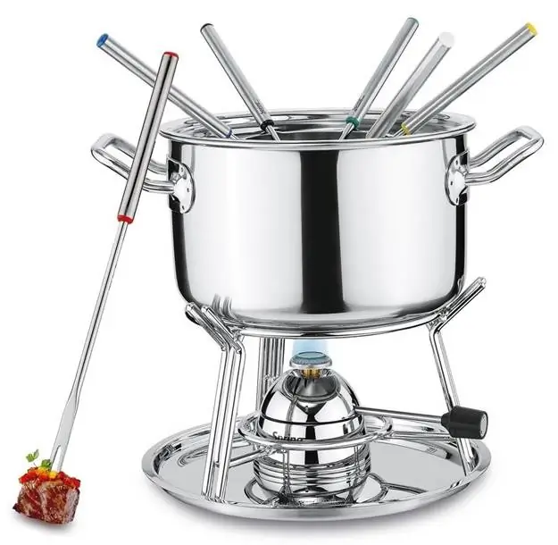 4052356005860 - Fondue Garnitur Brigade Premium mit Gasbrenner und Gabeln