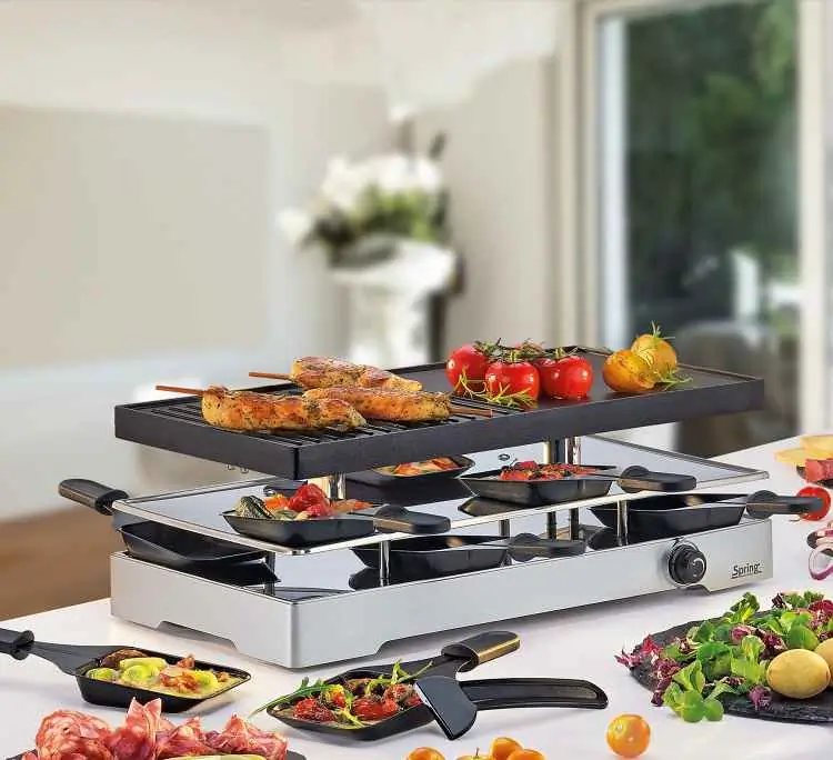 Spring Raclette Raclette8 Classic Duo mit Alugrillplatte und Granitstein Bild 2