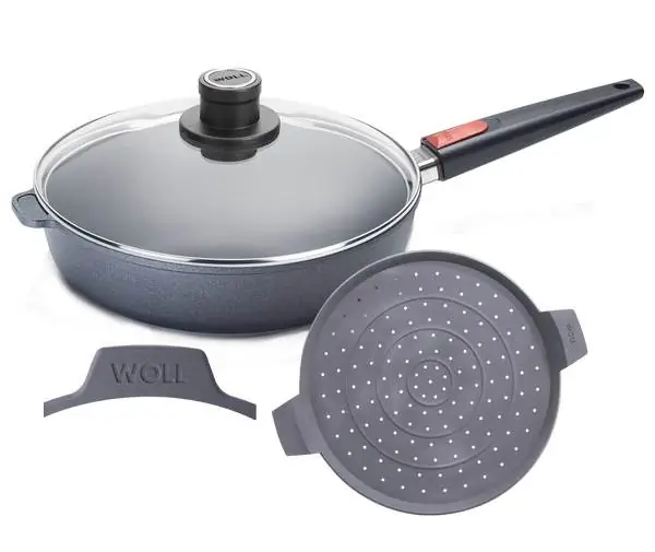 Schmorpfanne Aluguss Nowo Titanium Induction 28 cm mit Deckel und Griff