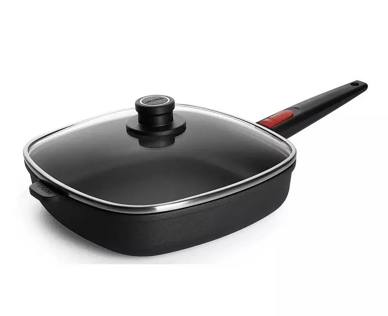 Schmorpfanne Aluguss Nowo Titanium Induction viereckig 28 cm mit Deckel