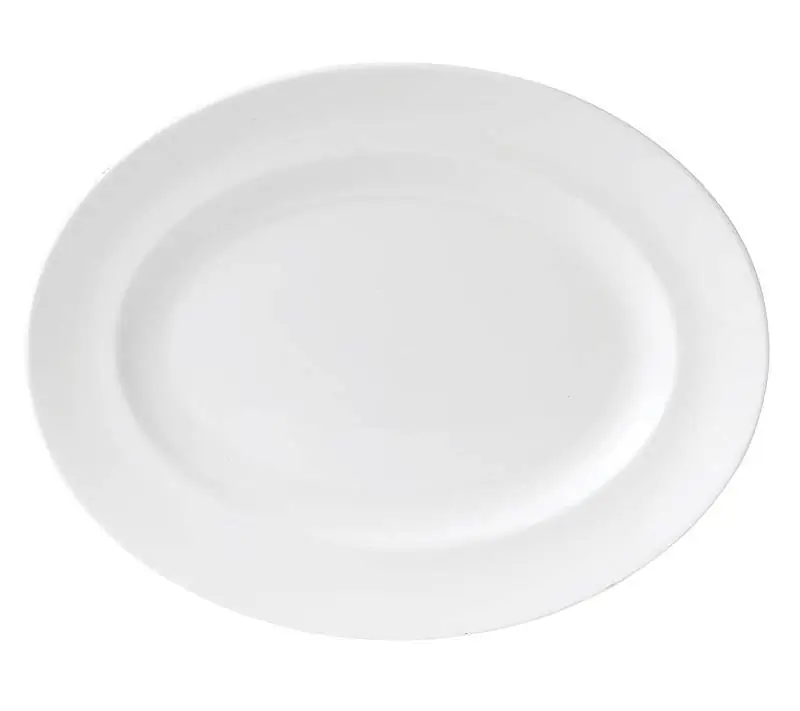 Wedgwood White China Platte oval gross Bild