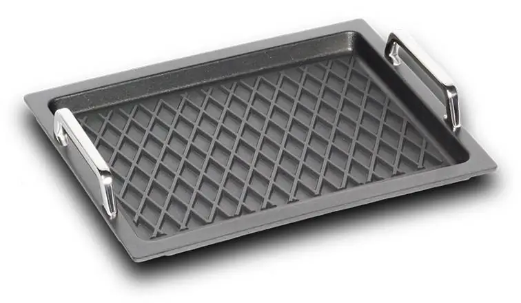 4250194620133 - Grillplatte Induktion Rautenmuster mit Griffen 37 x 33 cm
