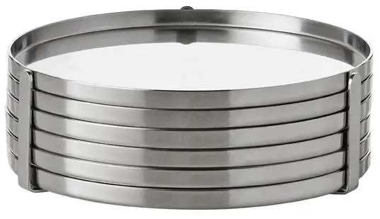 5709846000247 - - Cylinda Line Gläseruntersetzer 6er Set - edelstahl matt