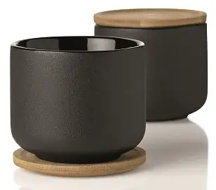 5709846016026 - - Theo Teebecher mit Untersetzer schwarz