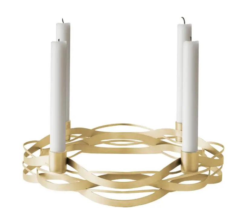 5709846019676 - Kerzenhalter Advent Tangle messing