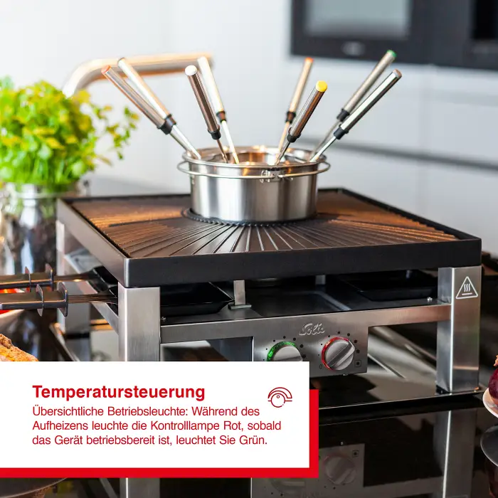 Solis Raclette Fondue Combi Grill 3in1 8 Personen Bild 2