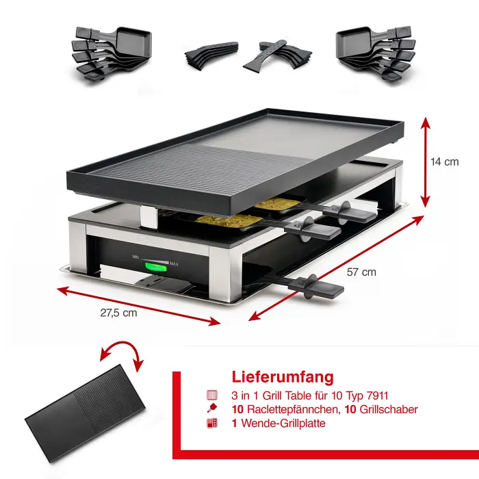 Solis Raclette Combi Grill 3in1 10 Personen Bild 2