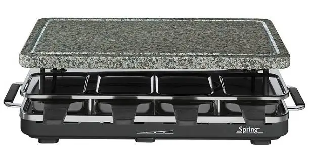 Raclette schwarz mit Granitsteinplatte und Ablage