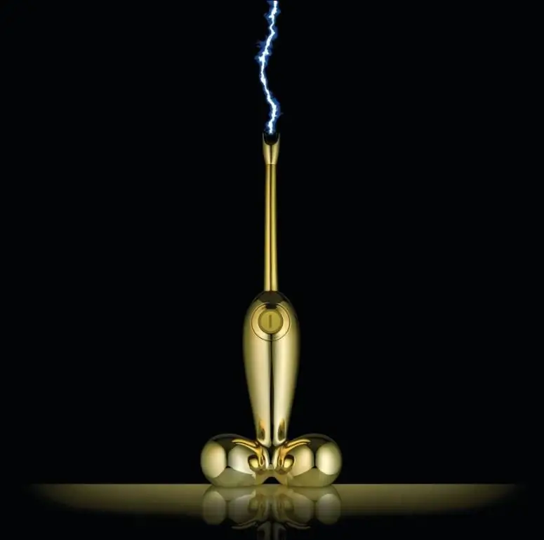 Alessi Firebird 2-0 Lichtbogenfeuerzeug elektrisch gold GV34 GD Bild 2