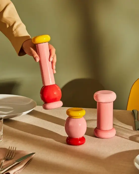Alessi Pfeffermühle rot rosa Bild 2