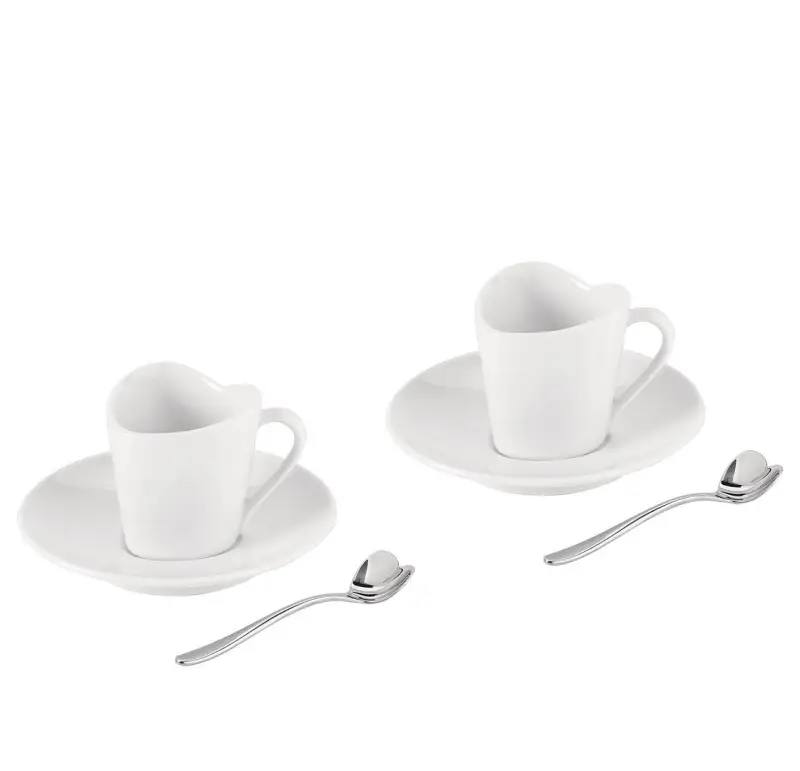 TO 2 Paar Kaffeetasse mit Löffel