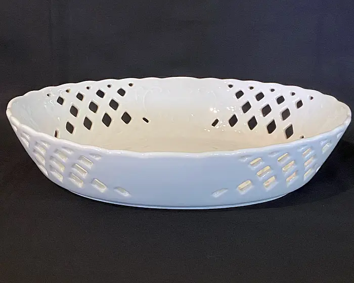 Hutschenreuther Maria Theresia weiss Brotkorb oval durchbrochen 25,5 cm Bild 2