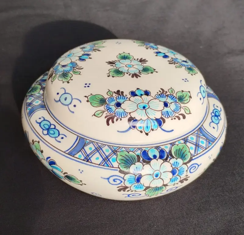 Royal-delft Schmuckdose Delfter hellblau-blau-grün 18 cm Bild